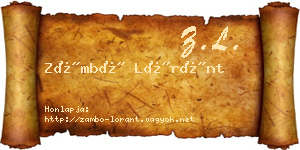 Zámbó Lóránt névjegykártya
