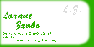 lorant zambo business card